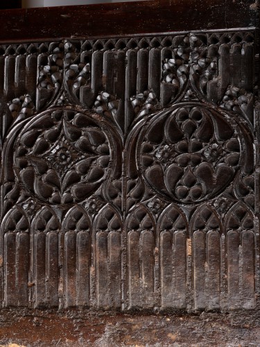 Sculpture Sculpture en Bois - Façade de coffre royal en noyer, Val de Loire XVe siècle