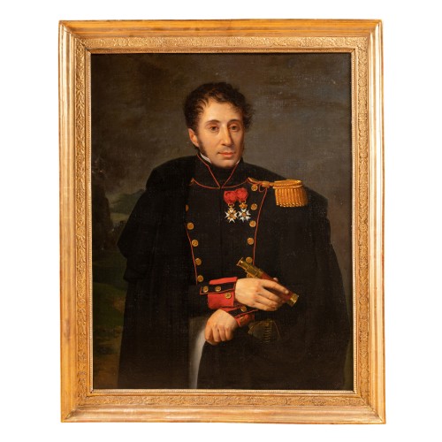 Portrait d’un officier d’artillerie, attribuable à Robert Lefévre - Restauration - Charles X