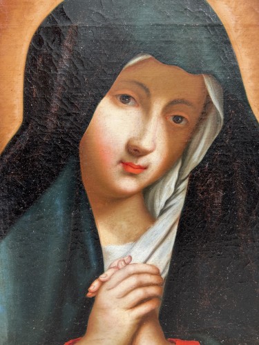 Virgin in prayer after Sassoferato, Provence 17th century - Paintings & Drawings Style Louis XIV