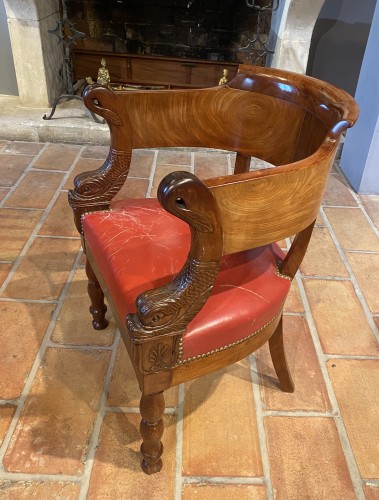 Seating  - Office armchair with dolphins, Paris circa 1820