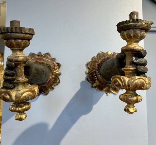 Luminaires Appliques - Paire de bras de lumières, époque Louis XIII