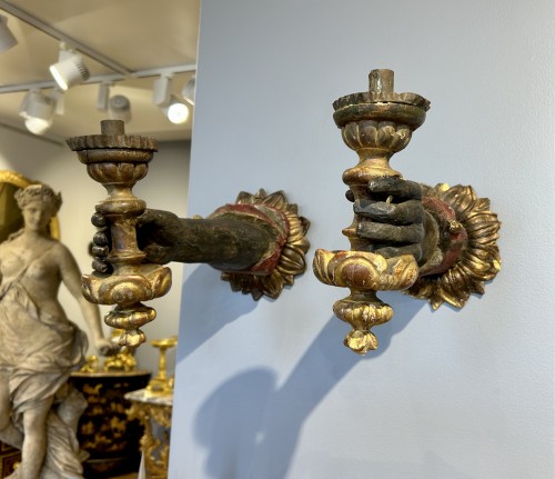 Paire de bras de lumières, époque Louis XIII - Louis XIII