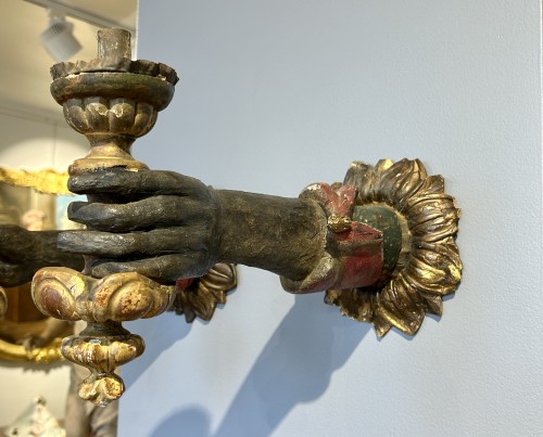 Antiquités - Pair of sconces, Louis XIII period