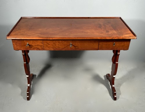 Furniture  - Solid mahogany desk by JF Leleu circa 1775