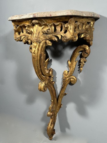 Pair of consoles in gilded wood, Provence, Louis XV period - 