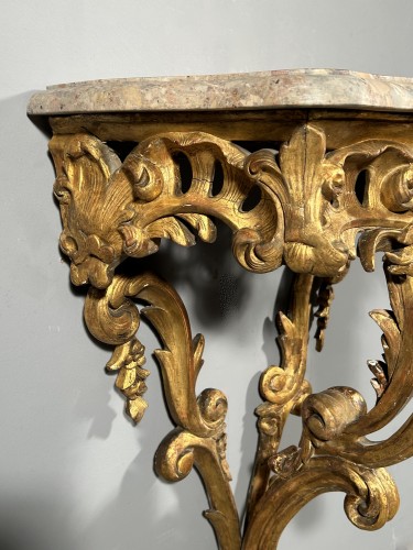 Antiquités - Pair of consoles in gilded wood, Provence, Louis XV period