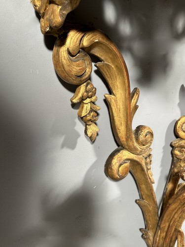 Antiquités - Paire de consoles en bois doré, Provence époque Louis XV
