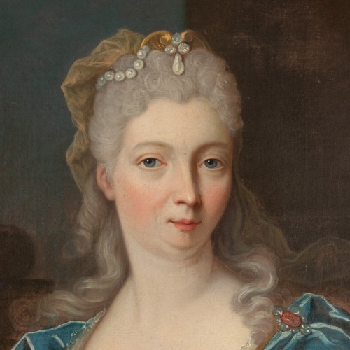 Portrait d’une dame issue de la noblesse, Paris vers 1730  - Tableaux et dessins Style Régence