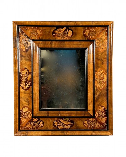 Miroir en marqueterie de bois indigènes, Toulouse époque Louis XIV