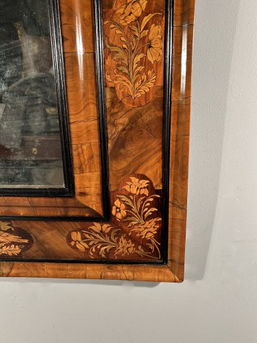 Miroir en marqueterie de bois indigènes, Toulouse époque Louis XIV - Louis XIV