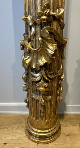 Architectural & Garden  - Pair of gilded wooden columns, Spain, 17th century