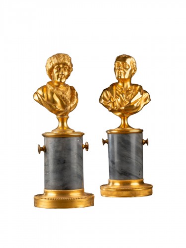 Pair of Rousseau and Voltaire busts, Paris, Louis XVI period circa 1780