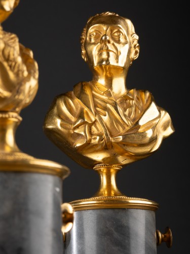 Sculpture  - Pair of Rousseau and Voltaire busts, Paris, Louis XVI period circa 1780