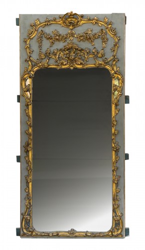 Grand trumeau en bois doré, Provence époque Louis XV vers 1760