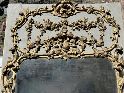 Grand trumeau en bois doré, Provence époque Louis XV vers 1760 - Franck Baptiste Provence