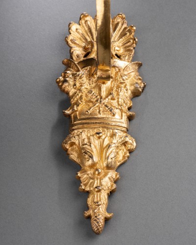 Pair of sconces with valet profiles, Paris, Louis XIV period - 