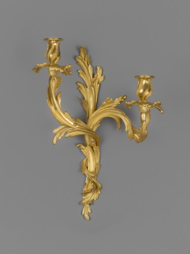 Pair of large rococo sconces, circa 1850 - Lighting Style Napoléon III
