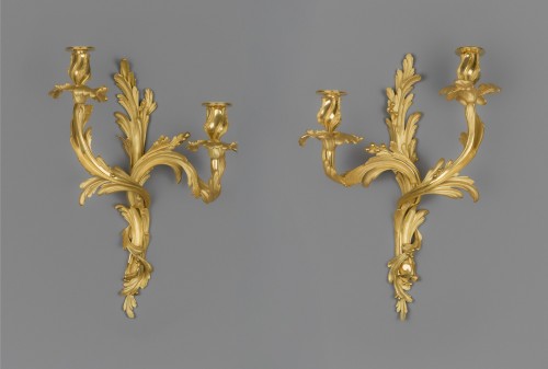 Napoléon III - Pair of large rococo sconces, circa 1850