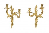 Paire de grandes appliques rocailles vers 1850