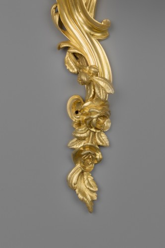 Paire de grandes appliques rocailles vers 1850 - Napoléon III