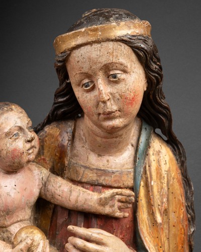 Virgin and Child attributed to the workshop of Niklaus Weckmann, Ulm, circa - Sculpture Style Middle age