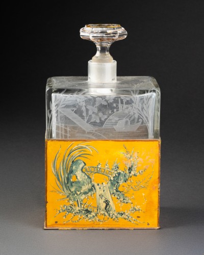 Grand flacon en cristal et vernis martin, Paris époque Louis XV vers 1770 - Franck Baptiste Provence