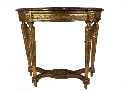 Petite console en bois de chêne doré, Paris époque Louis XVI
