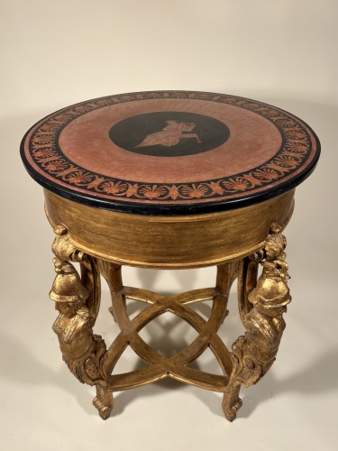 XIXe siècle - Guéridon aux dieux de la Guerre, Italie vers 1840-50