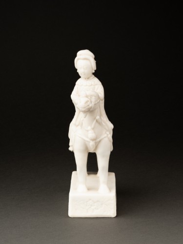 Céramiques, Porcelaines  - Musicienne à cheval, porcelaine de Chine vers 1700