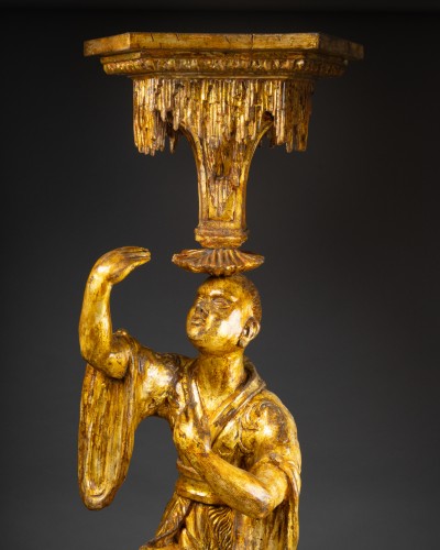 Objet de décoration Colonne Piédestal - Porte girandole au chinois, Venise 18e siècle