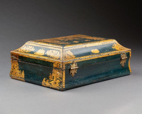Coffret à perruque en vernis martin à fond bleu, Paris vers 1730 - Franck Baptiste Provence
