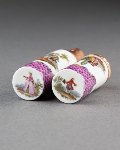 Etui billet doux en porcelaine de Meissen vers 1760 - Céramiques, Porcelaines Style Louis XV