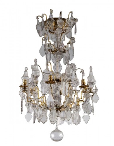 Lustre cage en cristal et bronze, Paris époque Louis XV vers 1770