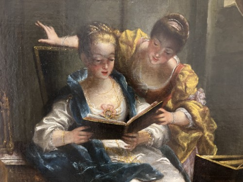 La leçon de musique, atelier de Jean Raoux vers 1720 - Tableaux et dessins Style Régence