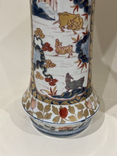 Paire de grands vases d’apparat en porcelaine du Japon Imari - Napoléon III