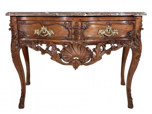 Console perruquière en noyer, Provence époque Louis XV vers 1750