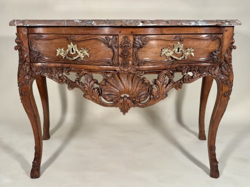 Console perruquière en noyer, Provence époque Louis XV vers 1750 - Franck Baptiste Provence