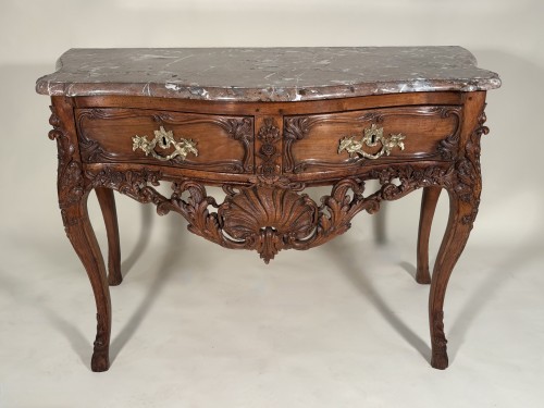 XVIIIe siècle - Console perruquière en noyer, Provence époque Louis XV vers 1750