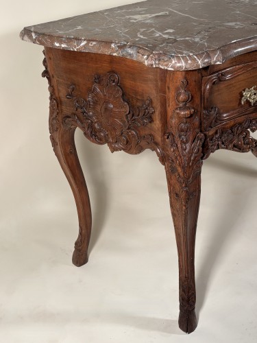 Antiquités - Console perruquière en noyer, Provence époque Louis XV vers 1750
