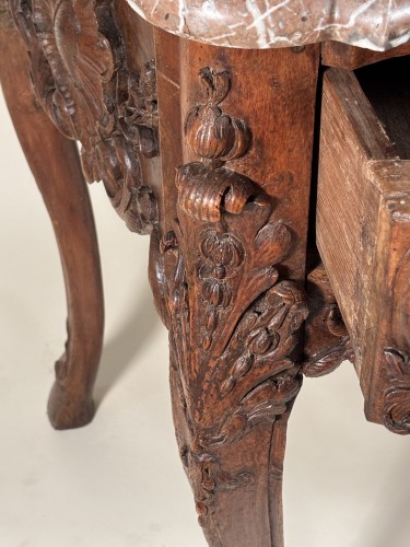 Antiquités - Console perruquière en noyer, Provence époque Louis XV vers 1750