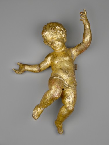 Sculpture Sculpture en Bois - Paire d’anges baroques en bois doré, Toscane vers 1700