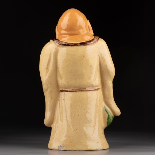 Statuette de Boudha rieur en terre vernissée d’Apt - Louis XVI