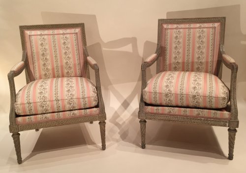Paire de fauteuils  dit "a la reine" Estampille de Jean Baptiste Boulard , Paris ép Louis XVI