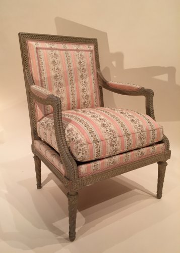 Antiquités - Paire de fauteuils  dit "a la reine" Estampille de Jean Baptiste Boulard , Paris ép Louis XVI