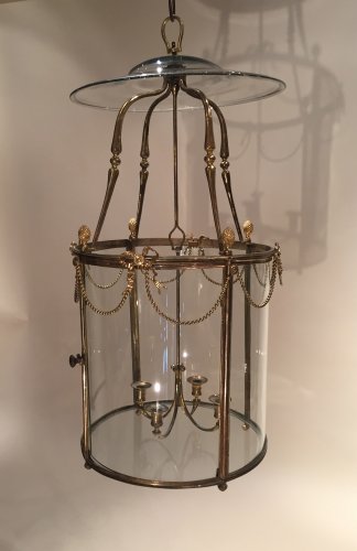 Rare and Important lantern gilded bronze vestibule mercury.
