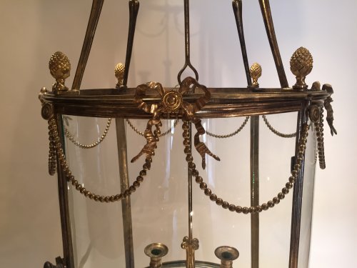 Antiquités - Importante lanterne de vestibule , Paris époque Louis XVI vers 1780