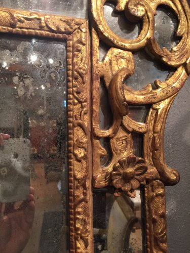 Miroir régence en bois doré vers 1710-1720 - Franck Baptiste Provence