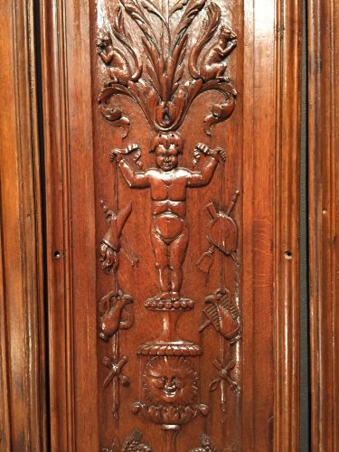 Antiquités - Set of 19th.c twelve renaissance panels  oak 