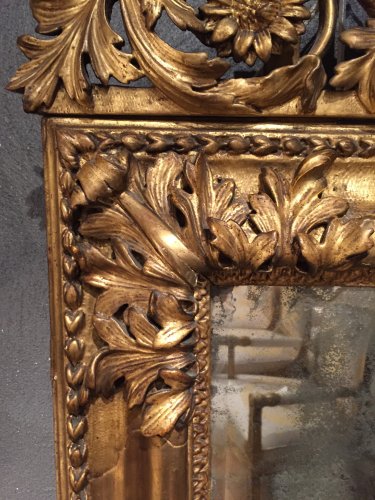 Miroirs, Trumeaux  - Miroir Aixois en bois doré, époque Louis XIV