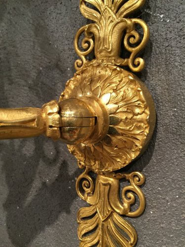 Pair of French Fine Ormolu Swan Sconces, Paris Empire Period, circa 1810 - 